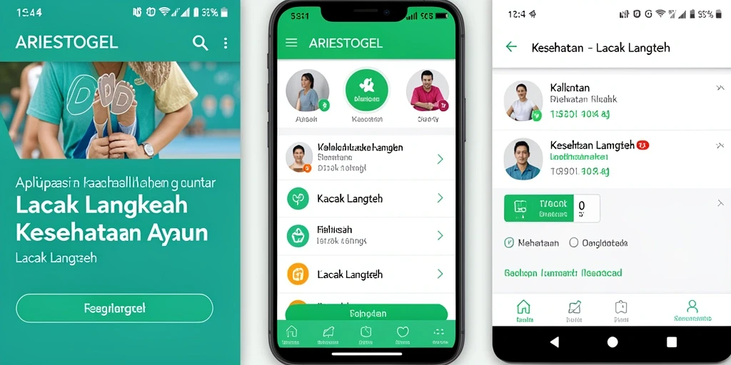 Antarmuka ARIESTOGEL menampilkan statistik langkah pemantauan kesehatan.