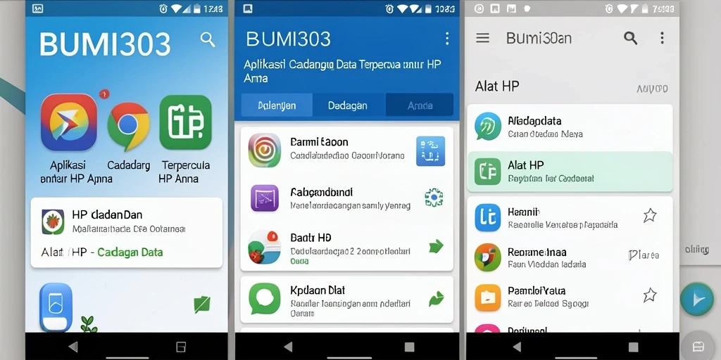 Tampilan antarmuka aplikasi BUMI303 yang memudahkan penggunaan Cadangan Data.