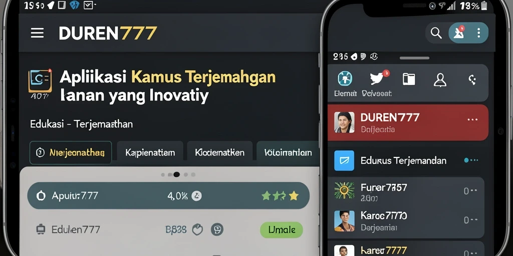 Antarmuka DUREN777 yang intuitif untuk Kamus Terjemahan.