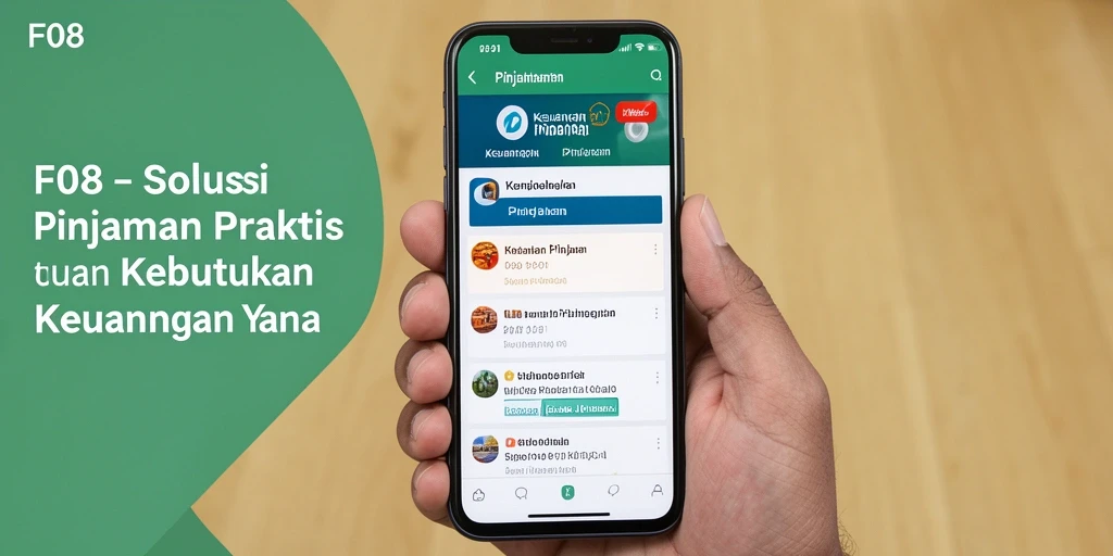 Tampilan antarmuka aplikasi F08 dengan fitur pengajuan pinjaman yang sederhana.
