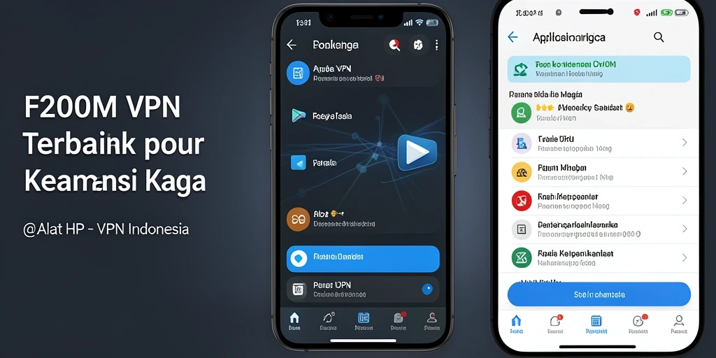 Tampilan antarmuka aplikasi F200M dengan fitur VPN yang mudah digunakan.
