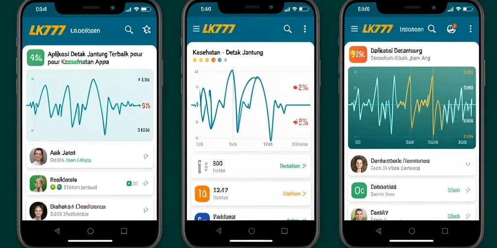 Antarmuka LK777 menampilkan grafik detak jantung pengguna dengan jelas.