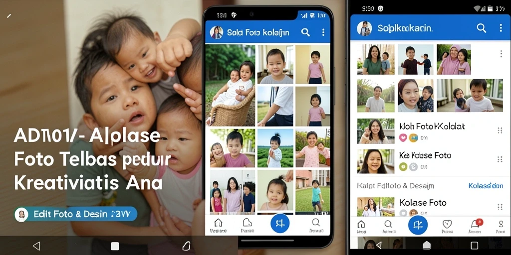 Antarmuka SD107 menampilkan berbagai fitur kolase foto yang menarik.
