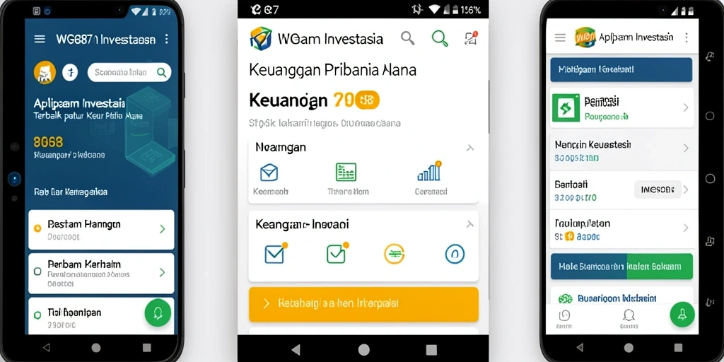 Antarmuka aplikasi WG87 yang sederhana dan informatif untuk investasi.